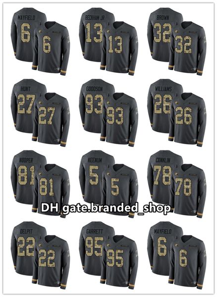 cleveland browns men baker mayfield myles garrett odell beckham jr. anthracite salute to service limited therma long sleeve jersey, Black;red
cleveland browns men baker mayfield myles garrett odell beckham jr. anthracite salute to service limited therma long sleeve jersey, Black;red