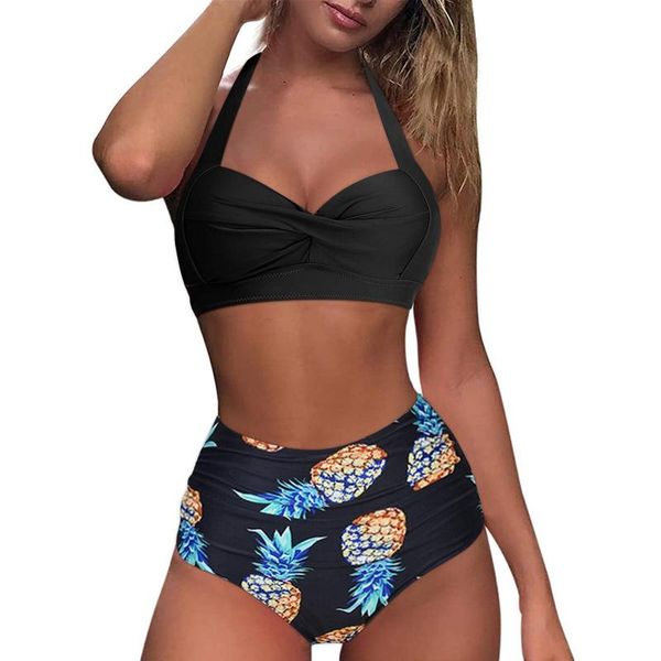 women's swimwear vintage swimsuit women two piece retro halter bikinis ruched high waist polka dots print bikini set maillot de bain fe, White;black
women's swimwear vintage swimsuit women two piece retro halter bikinis ruched high waist polka dots print bikini set maillot de bain fe, White;black