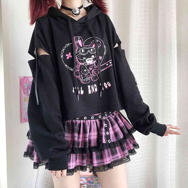women's jackets harajuku gothic kawaii hoodie teen girls women punk oversized bunny anime crop sweatshirt vintage kpop long sleeve pull, Black;brown
women's jackets harajuku gothic kawaii hoodie teen girls women punk oversized bunny anime crop sweatshirt vintage kpop long sleeve pull, Black;brown