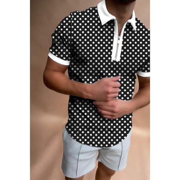 men's polos 2021 summer fashion short sleeve shirt polka dot print plus size zip harajuku t-shirt men, White;black
men's polos 2021 summer fashion short sleeve shirt polka dot print plus size zip harajuku t-shirt men, White;black
