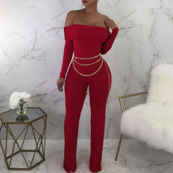 women's jumpsuits & rompers 2021 slash neck skinny long sleeve off shoulder women jumpsuit womens for, Black;white
women's jumpsuits & rompers 2021 slash neck skinny long sleeve off shoulder women jumpsuit womens for, Black;white