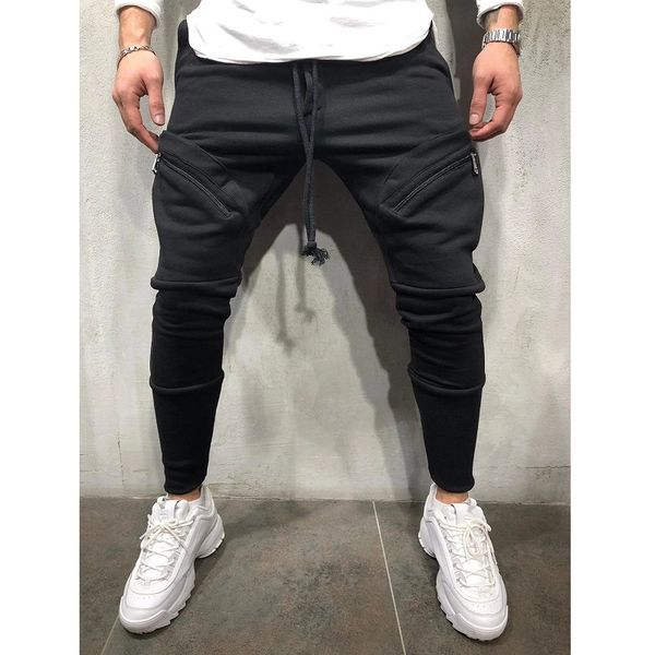 2021 european and american men's mid-waist solid color casual hip-hop sports zipper pocket jogging men's trousers, Black
2021 european and american men's mid-waist solid color casual hip-hop sports zipper pocket jogging men's trousers, Black