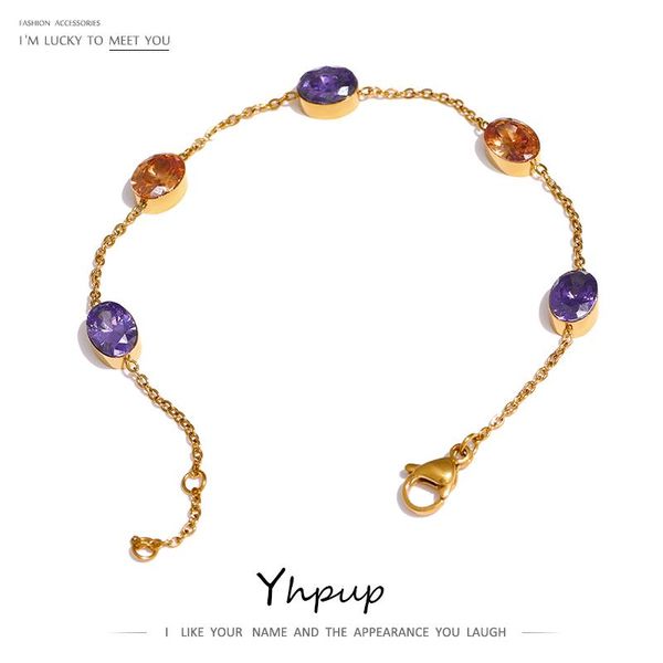 charm bracelets yhpup stainless steel colorful cubic zirconia chain bangle bracelet for women 18 k metal jewelry, Golden;silver
charm bracelets yhpup stainless steel colorful cubic zirconia chain bangle bracelet for women 18 k metal jewelry, Golden;silver
