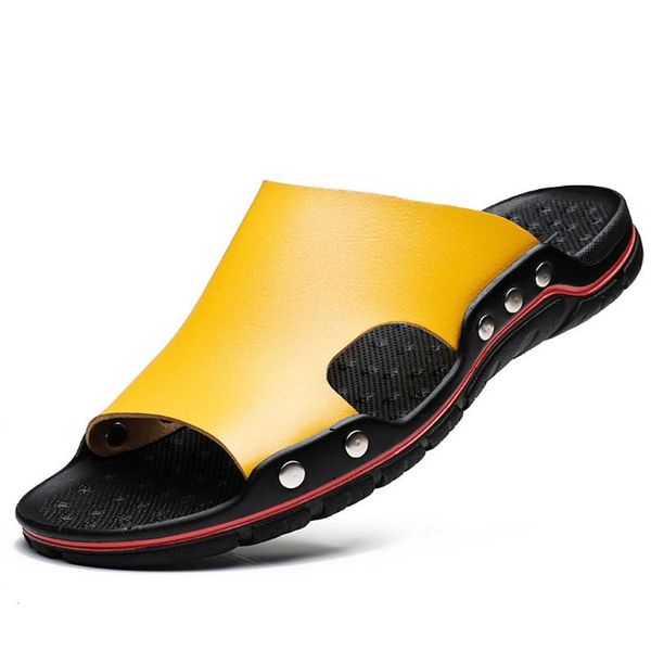slippers summer casual men leather shoes flip flops beach anti-slip sandalias zapatos 39-48, Black
slippers summer casual men leather shoes flip flops beach anti-slip sandalias zapatos 39-48, Black