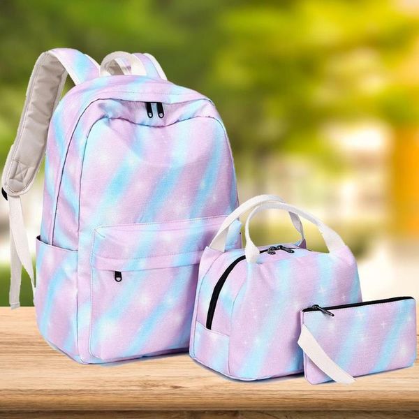 school bags 3 pcs sets canvas schoolbags teenage girls female children rainbow stripe shoulder set fashion women backpack
school bags 3 pcs sets canvas schoolbags teenage girls female children rainbow stripe shoulder set fashion women backpack