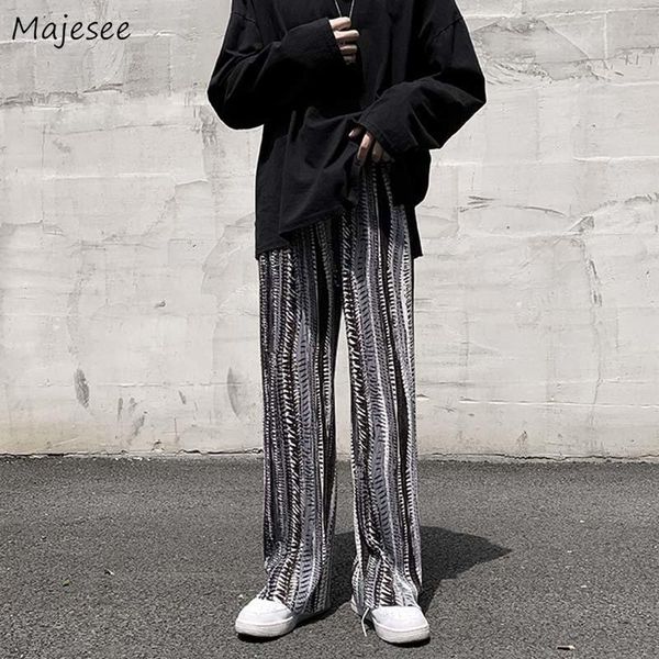 men's pants striped harajuku wide-leg casual men elastic waist summer thin hip- mopping oversize bottoms couples straight trousers, Black
men's pants striped harajuku wide-leg casual men elastic waist summer thin hip- mopping oversize bottoms couples straight trousers, Black
