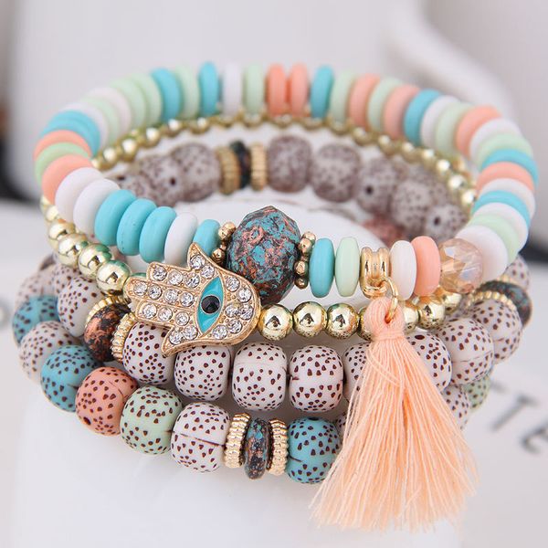 vintage 4pcs/lot women bracelets set bohemia charm hand natural stone beads tassel pendent bracelets, Black
vintage 4pcs/lot women bracelets set bohemia charm hand natural stone beads tassel pendent bracelets, Black