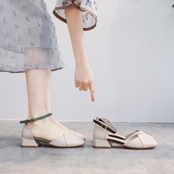 sandals women 2021 summer flat thick heel shoes leather all-match ankle straps ladies peep toe square wedding, Black
sandals women 2021 summer flat thick heel shoes leather all-match ankle straps ladies peep toe square wedding, Black