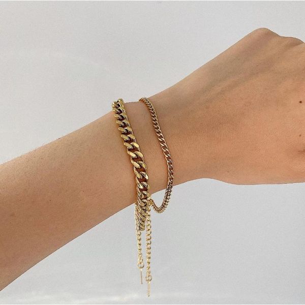 link, chain 6mm chunky gold curb link bracelet 18k plated stainless steel miami cuban statement, Black
link, chain 6mm chunky gold curb link bracelet 18k plated stainless steel miami cuban statement, Black