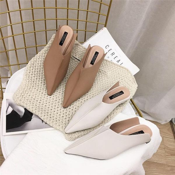 slippers pointy toe solid leather low heels sewing casual brief fashion shoes woman mules concise slides outwear flip flops 2021, Black
slippers pointy toe solid leather low heels sewing casual brief fashion shoes woman mules concise slides outwear flip flops 2021, Black