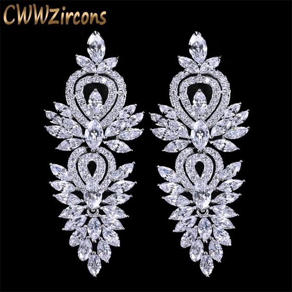 cwwzircons vintage wedding party jewelry accessories gorgeous cubic zirconia big long luxury bridal earring for women cz309 210625, Silver
cwwzircons vintage wedding party jewelry accessories gorgeous cubic zirconia big long luxury bridal earring for women cz309 210625, Silver