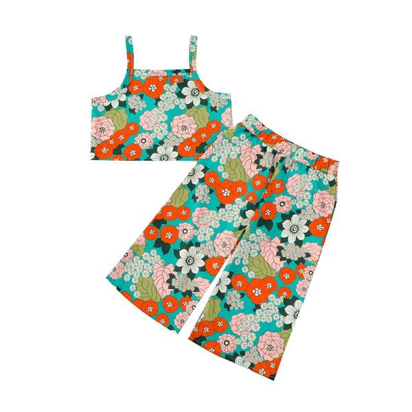 clothing sets girl kid child sleeveless floral crop t shirt long pants clothes summer casual sunsuit outfit, White
clothing sets girl kid child sleeveless floral crop t shirt long pants clothes summer casual sunsuit outfit, White