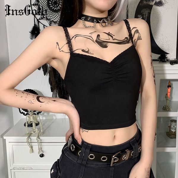 insgoth aesthetic lace black camis goth v neck bodycon camisole vintage elegant casual basic cropped stayhome wear 210316, Black;white
insgoth aesthetic lace black camis goth v neck bodycon camisole vintage elegant casual basic cropped stayhome wear 210316, Black;white