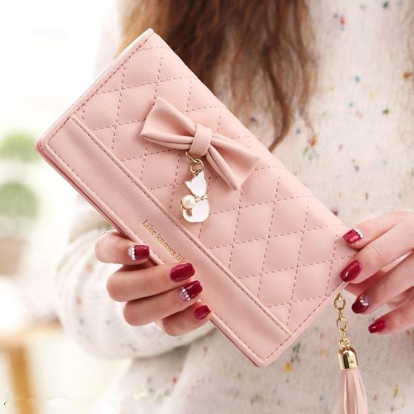 wallets women's long wallet bow flow su zipper mobile phone bag large-capacity hand, Red;black
wallets women's long wallet bow flow su zipper mobile phone bag large-capacity hand, Red;black
