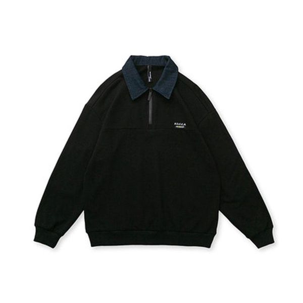 men's hoodies & sweatshirts autumn and winter fashion trend denim collar half zipper lapel casual handsome all-match men women the same, Black
men's hoodies & sweatshirts autumn and winter fashion trend denim collar half zipper lapel casual handsome all-match men women the same, Black