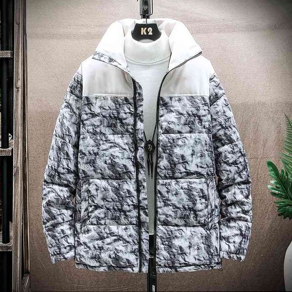 winter stand collar cotton jacket men's new camouflage thickened youth color matching overalls, Black
winter stand collar cotton jacket men's new camouflage thickened youth color matching overalls, Black