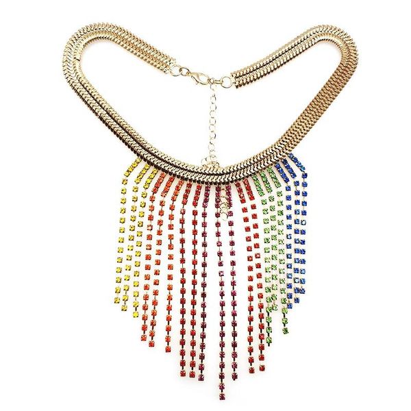 chokers bohemian big rhinestone necklace choker crystal gem statement tassel chocker pendants women jewelry, Golden;silver
chokers bohemian big rhinestone necklace choker crystal gem statement tassel chocker pendants women jewelry, Golden;silver