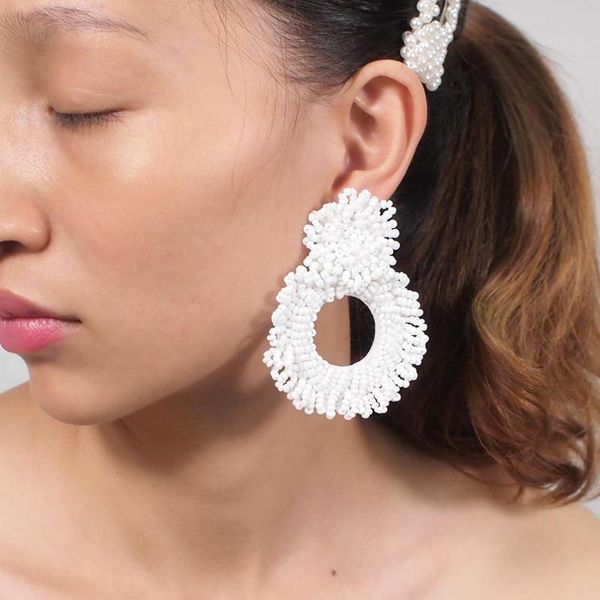 dangle & chandelier handmade beads drop earrings for women jewelry accessories bohemian statement gift uken, Silver 
dangle & chandelier handmade beads drop earrings for women jewelry accessories bohemian statement gift uken, Silver
