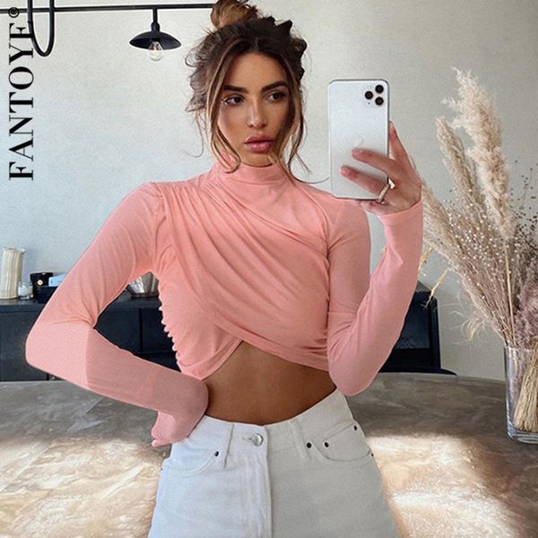 2021 new autumn long sleeve cross t-shirt women fashion turtleneck solid short cotton ruched basic tees high streetwear 2t15, White
2021 new autumn long sleeve cross t-shirt women fashion turtleneck solid short cotton ruched basic tees high streetwear 2t15, White
