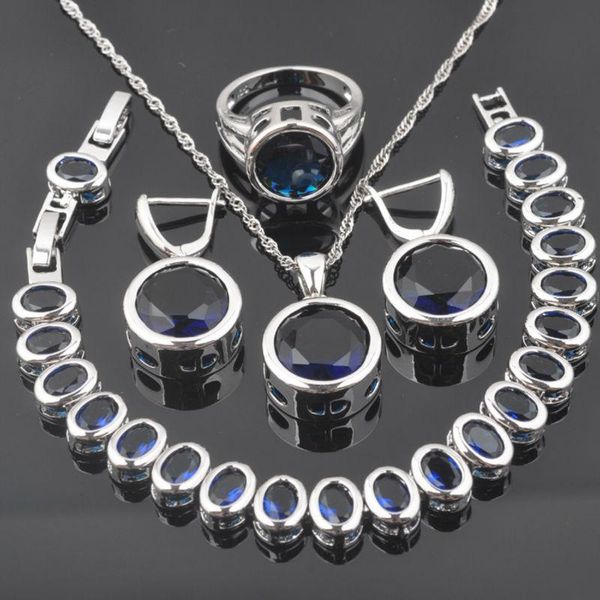 earrings & necklace christmas gifts blue zircon round silver color jewelry sets for women rings pendant birthday gift qs0371
earrings & necklace christmas gifts blue zircon round silver color jewelry sets for women rings pendant birthday gift qs0371
