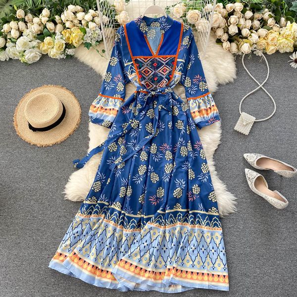 2021 retro women long spring autumn slim long sleeve v neck vintage printed bandage es ladies boho long robe vestidos xrdv, Black;gray
2021 retro women long spring autumn slim long sleeve v neck vintage printed bandage es ladies boho long robe vestidos xrdv, Black;gray