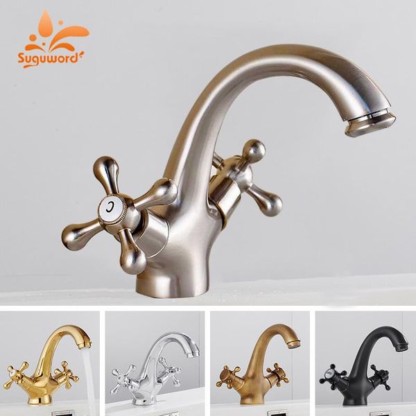 bathroom sink faucets suguword antique brass faucet basin mixer tap double cross head handle single hole and cold water
bathroom sink faucets suguword antique brass faucet basin mixer tap double cross head handle single hole and cold water