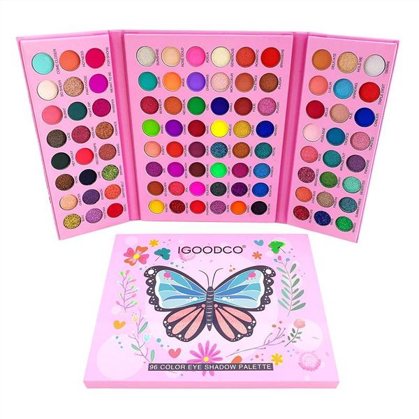 eye shadow butterfly pattern 96-color pearly matte sequin large multi-color shimmer glitter pigmented makeup palette 
eye shadow butterfly pattern 96-color pearly matte sequin large multi-color shimmer glitter pigmented makeup palette