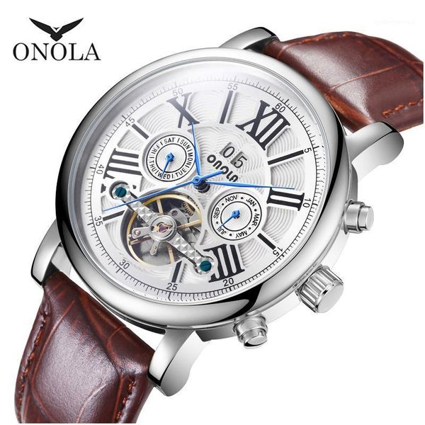 brand high-quality hollow out tourbillon mens mechanical watch fashion luxury leather automatic man wristwatches, Slivery;brown
brand high-quality hollow out tourbillon mens mechanical watch fashion luxury leather automatic man wristwatches, Slivery;brown