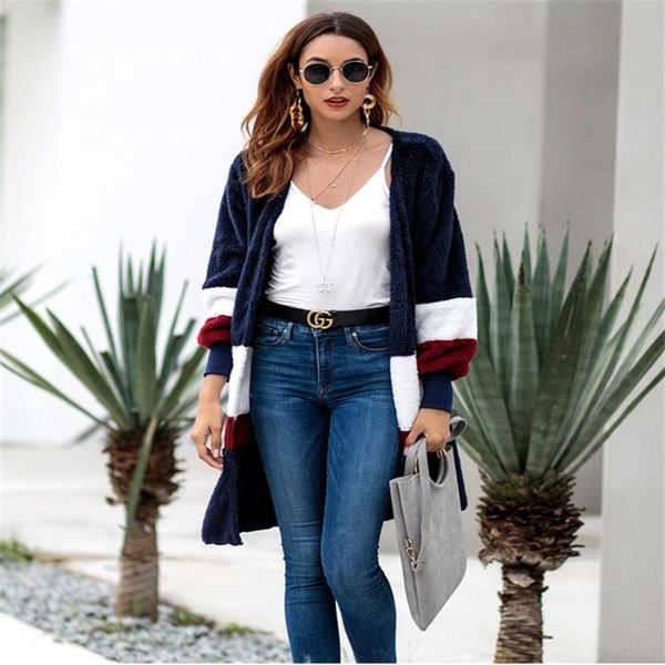 women's jackets 2021 autumn and winter sweater long-sleeved long cardigan plush coat, Black;brown
women's jackets 2021 autumn and winter sweater long-sleeved long cardigan plush coat, Black;brown