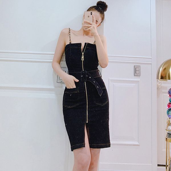 new arrival fashion party bodycon split women elegant summer strap temperament office lady simple black pencil dress qj59, White;black
new arrival fashion party bodycon split women elegant summer strap temperament office lady simple black pencil dress qj59, White;black