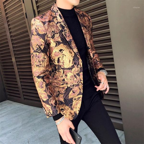 men's suits & blazers 2021 latest luxury men flower print designer street business casual slim spring and autumn jacket top, White;black
men's suits & blazers 2021 latest luxury men flower print designer street business casual slim spring and autumn jacket top, White;black