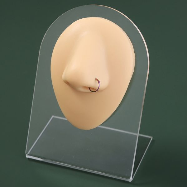 fashion simple stainless steel can open round puncture color geometric shape without perforated nose ring female, Silver
fashion simple stainless steel can open round puncture color geometric shape without perforated nose ring female, Silver