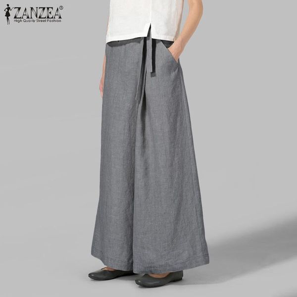 women's pants & capris 5xl zanzea for women ropa de mujer 2021 spring wide leg ladies belted trouser casual solid femme pantalon plus s, Black;white
women's pants & capris 5xl zanzea for women ropa de mujer 2021 spring wide leg ladies belted trouser casual solid femme pantalon plus s, Black;white