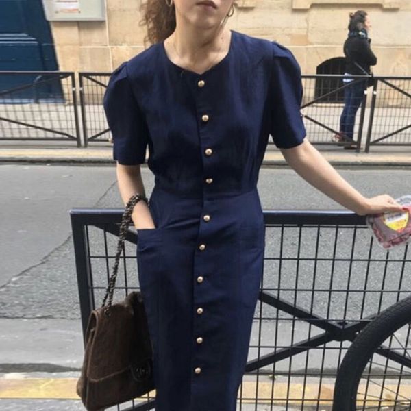 casual dresses korean chic french neck dress woman single breasted waist slim long over the knee bubble sleeve for women t3ku, Black;gray
casual dresses korean chic french neck dress woman single breasted waist slim long over the knee bubble sleeve for women t3ku, Black;gray