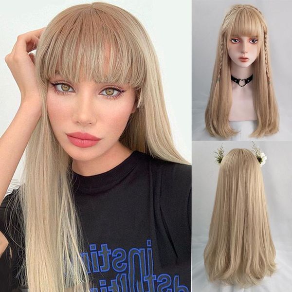 synthetic wigs houyan cosplay wig bangs golden straight hair 24 inches long heat-resistant ladies, Black
synthetic wigs houyan cosplay wig bangs golden straight hair 24 inches long heat-resistant ladies, Black