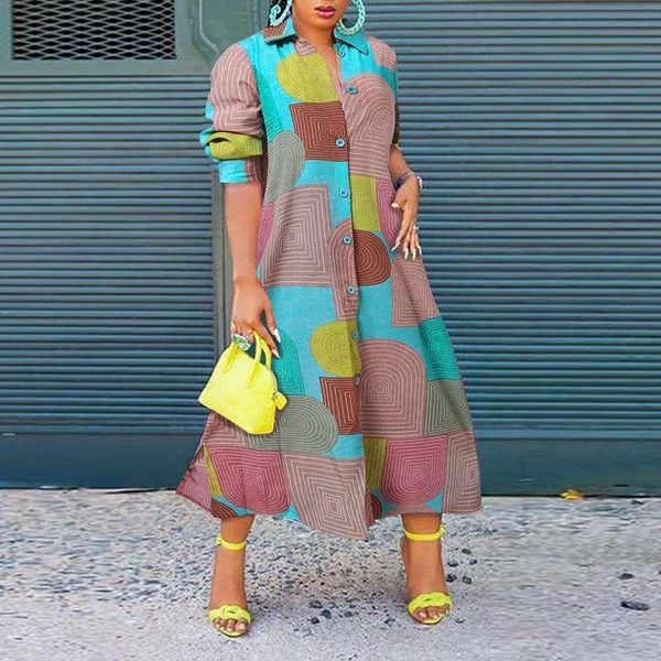 casual dresses autumn vintage long maxi dress 2021 vonda women lapel collar button up printed party femme robe vestidos, Black;gray
casual dresses autumn vintage long maxi dress 2021 vonda women lapel collar button up printed party femme robe vestidos, Black;gray