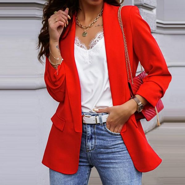 women's suits & blazers 2021 autumn spring coat women solid color simple office ladies suit jacket casual skinny blazer black red, White;black
women's suits & blazers 2021 autumn spring coat women solid color simple office ladies suit jacket casual skinny blazer black red, White;black