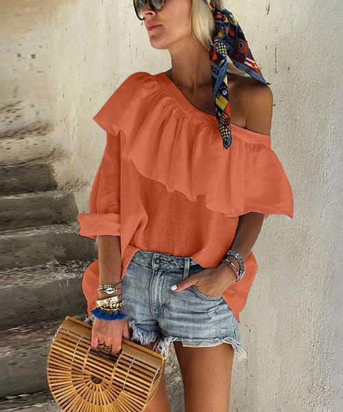women's t-shirt plus size clothing summer women mini white shirts off shoulder for oblique ruffled solid crop beach holiday party
women's t-shirt plus size clothing summer women mini white shirts off shoulder for oblique ruffled solid crop beach holiday party