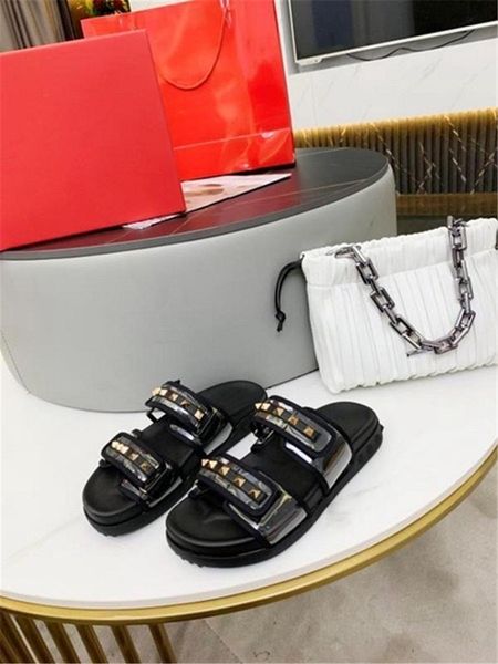 sandals fashion brand designer flat slippers ladies metal decoration casual slides luxury genuine leather flip flops, Black
sandals fashion brand designer flat slippers ladies metal decoration casual slides luxury genuine leather flip flops, Black