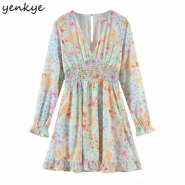 2021 new sweet women floral print holiday summer v neck long sleeve elastic waist robe femme a-line mini chiffon gmnd, Black;gray
2021 new sweet women floral print holiday summer v neck long sleeve elastic waist robe femme a-line mini chiffon gmnd, Black;gray
