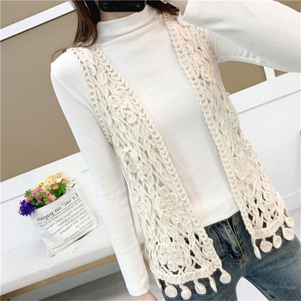 women's vests bohemian hollow out crochet vest women sleeveless waistcoat summer knit open stitch cardigan mujer with tassel, Black;white
women's vests bohemian hollow out crochet vest women sleeveless waistcoat summer knit open stitch cardigan mujer with tassel, Black;white
