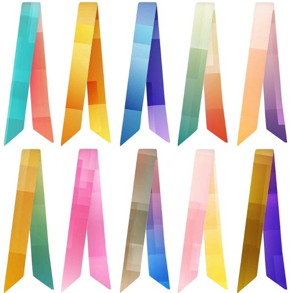 scarves fashion women head neck hair tie band neckerchief seven-color block printing variety bag handle wrap silk scarf small, Blue;gray
scarves fashion women head neck hair tie band neckerchief seven-color block printing variety bag handle wrap silk scarf small, Blue;gray
