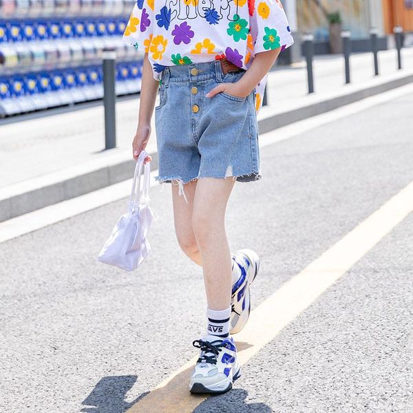 shorts girls' 2021 summer wear korean children's foreign style outer thin jeans 7-113, Black
shorts girls' 2021 summer wear korean children's foreign style outer thin jeans 7-113, Black