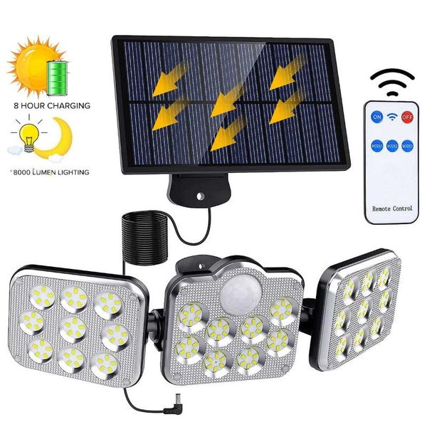 solar lamps led light outdoor garden lamp 138led 3 head motion sensor 270 wide angle waterproof remote control lights
solar lamps led light outdoor garden lamp 138led 3 head motion sensor 270 wide angle waterproof remote control lights