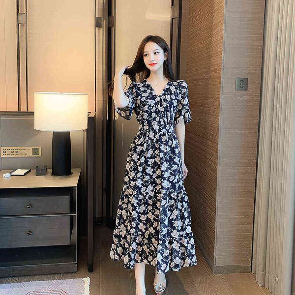 luxury dress summer french romantic floral short sleeved dresses temperament v-neck close waist thin large swing a-shaped long skirt, Black;gray
luxury dress summer french romantic floral short sleeved dresses temperament v-neck close waist thin large swing a-shaped long skirt, Black;gray