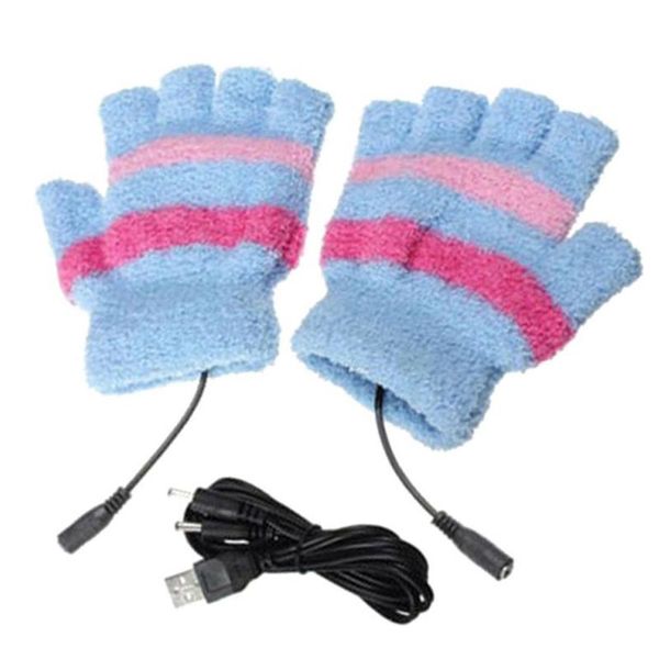 five fingers gloves winter usb heated fingerless fuzzy plush striped electric heating half finger mittens thermal hand warmer, Blue;gray
five fingers gloves winter usb heated fingerless fuzzy plush striped electric heating half finger mittens thermal hand warmer, Blue;gray
