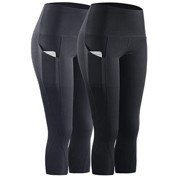 new style women's black sports sweat absorption leisure elastic tight pocket yoga pants leggings, Gray
new style women's black sports sweat absorption leisure elastic tight pocket yoga pants leggings, Gray