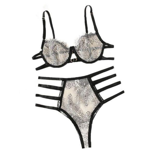 bras sets lingerie women lace embroidery set halter bra hollow thong see-through wireless nightwear & brief, Red;black
bras sets lingerie women lace embroidery set halter bra hollow thong see-through wireless nightwear & brief, Red;black