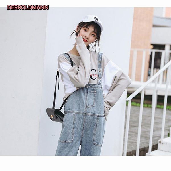women's jeans women high waist korean overall pants loose denim fashion adjusted button pockets woman, Blue
women's jeans women high waist korean overall pants loose denim fashion adjusted button pockets woman, Blue