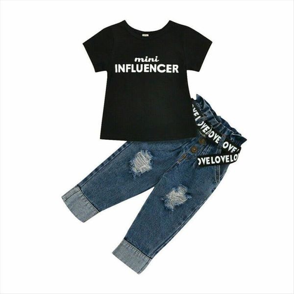 summer toddler baby girl clothes t shirt denim pants jeans outfits 2pcs set, White
summer toddler baby girl clothes t shirt denim pants jeans outfits 2pcs set, White